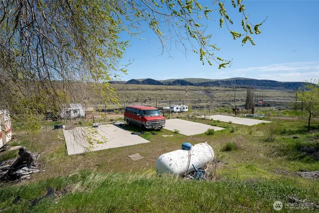 a view of a lake with a mountain