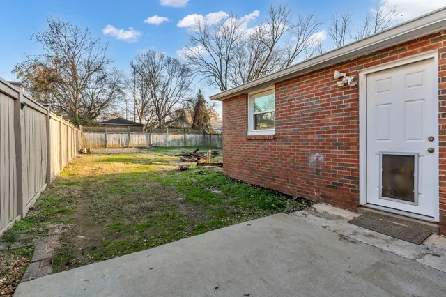 a view of a backyard with a garden and plants