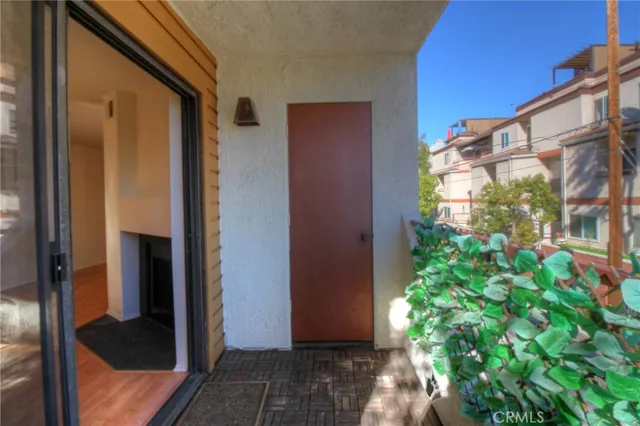 a view of a building from a window