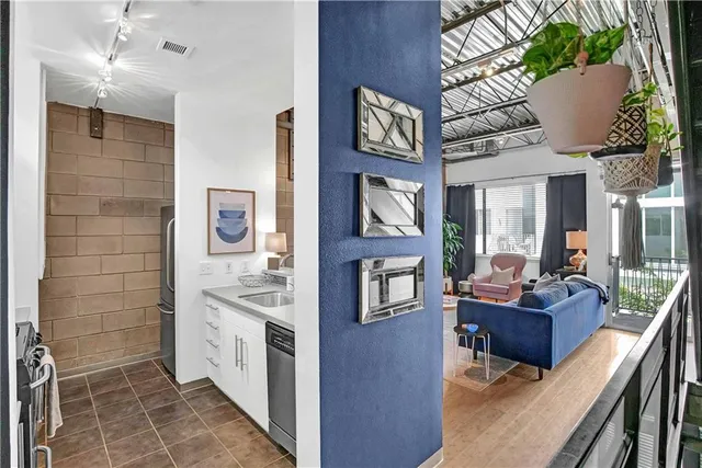 a living room with furniture