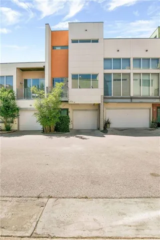 a view of a buildings with street view