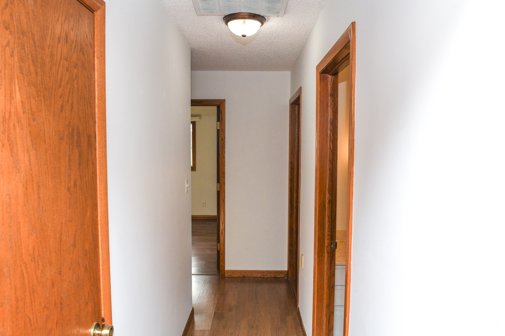 107 Walnut Street Penfield, IL 61862 - Photo 24 of 34 a view of a hallway with wooden floor