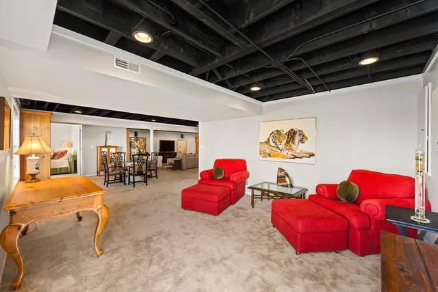 a living room with furniture