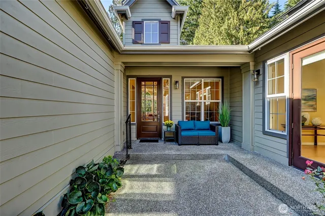 a view of a entryway door front of house