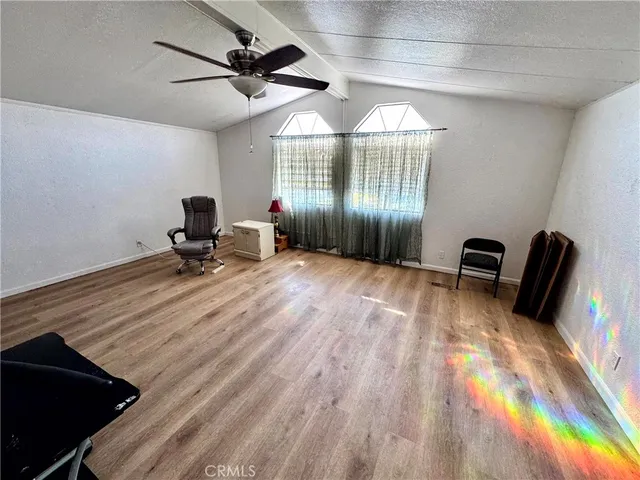 a workspace with furniture and window