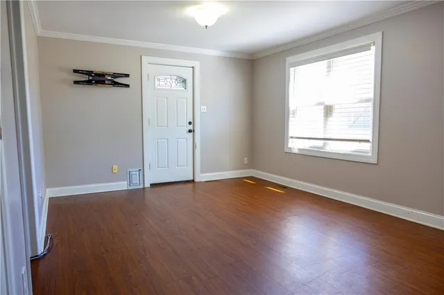 an empty room with a window