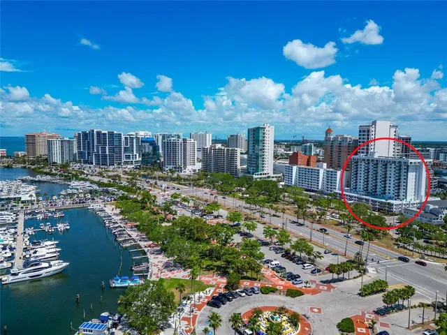 a view of roof deck with city view