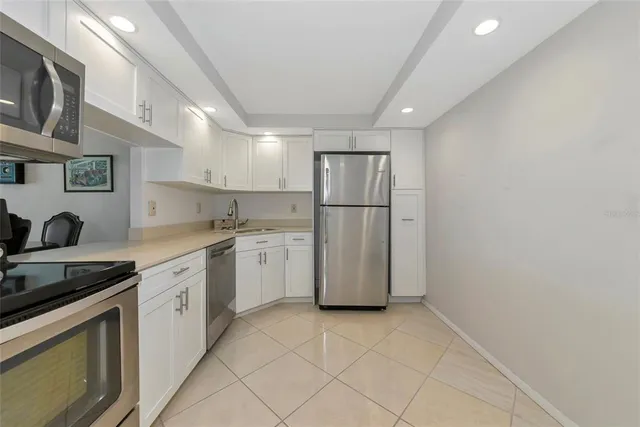 a view of a building with a street