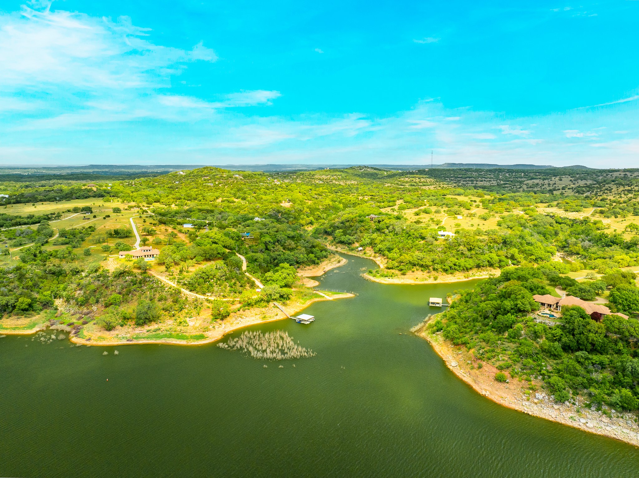 28205 Turner Ranch Road Marble Falls, TX 78654 - Photo 9 of 39 Drone / aerial view of a nearby body of water and a forest
