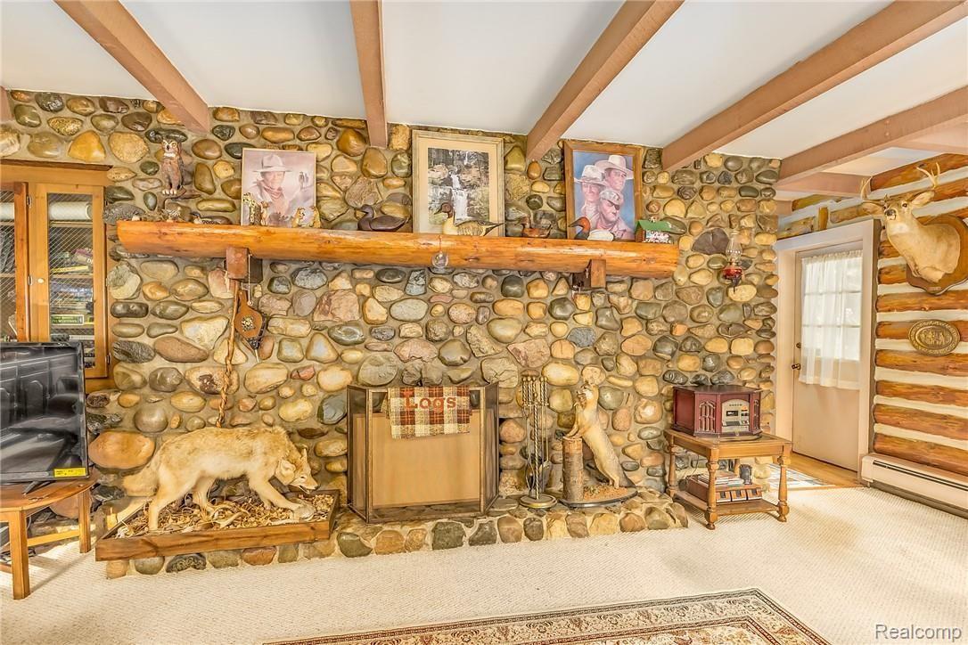 8024 Artesia Beach Road St. Helen, MI 48656 - Photo 9 of 41 Stone fireplace