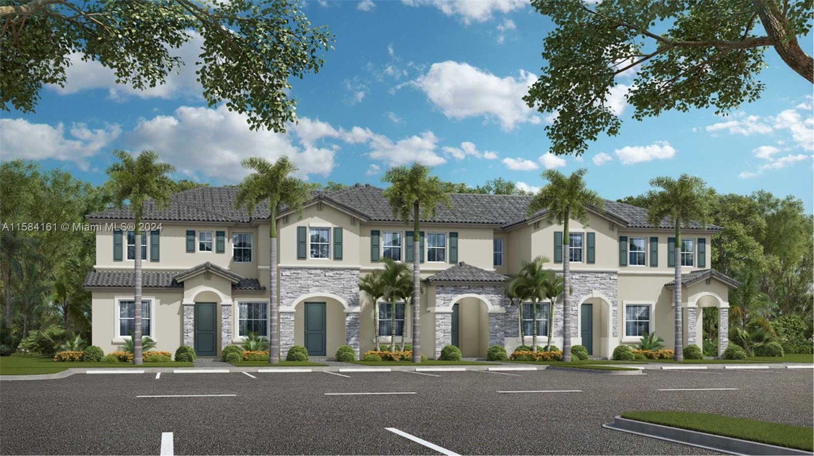 front view of multiple houses
