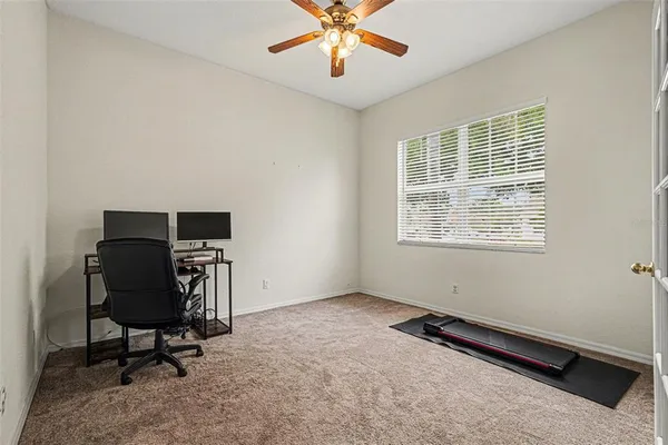 a view of workspace with a window