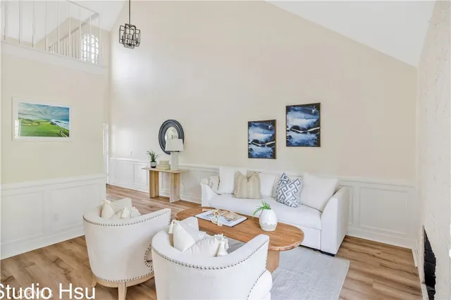 a living room with furniture and a couch