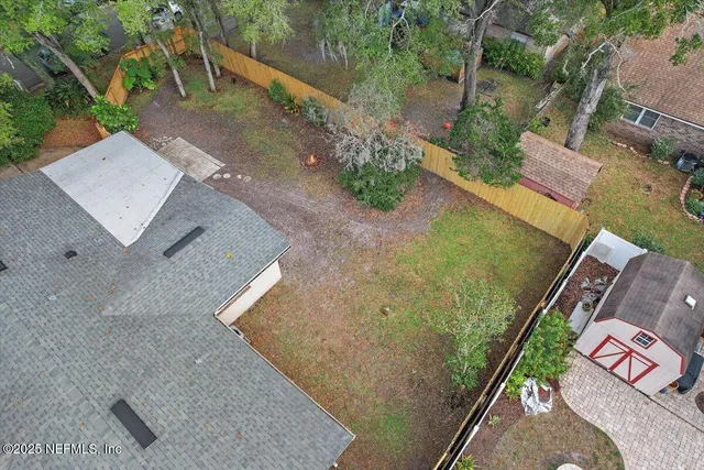 an aerial view of a house