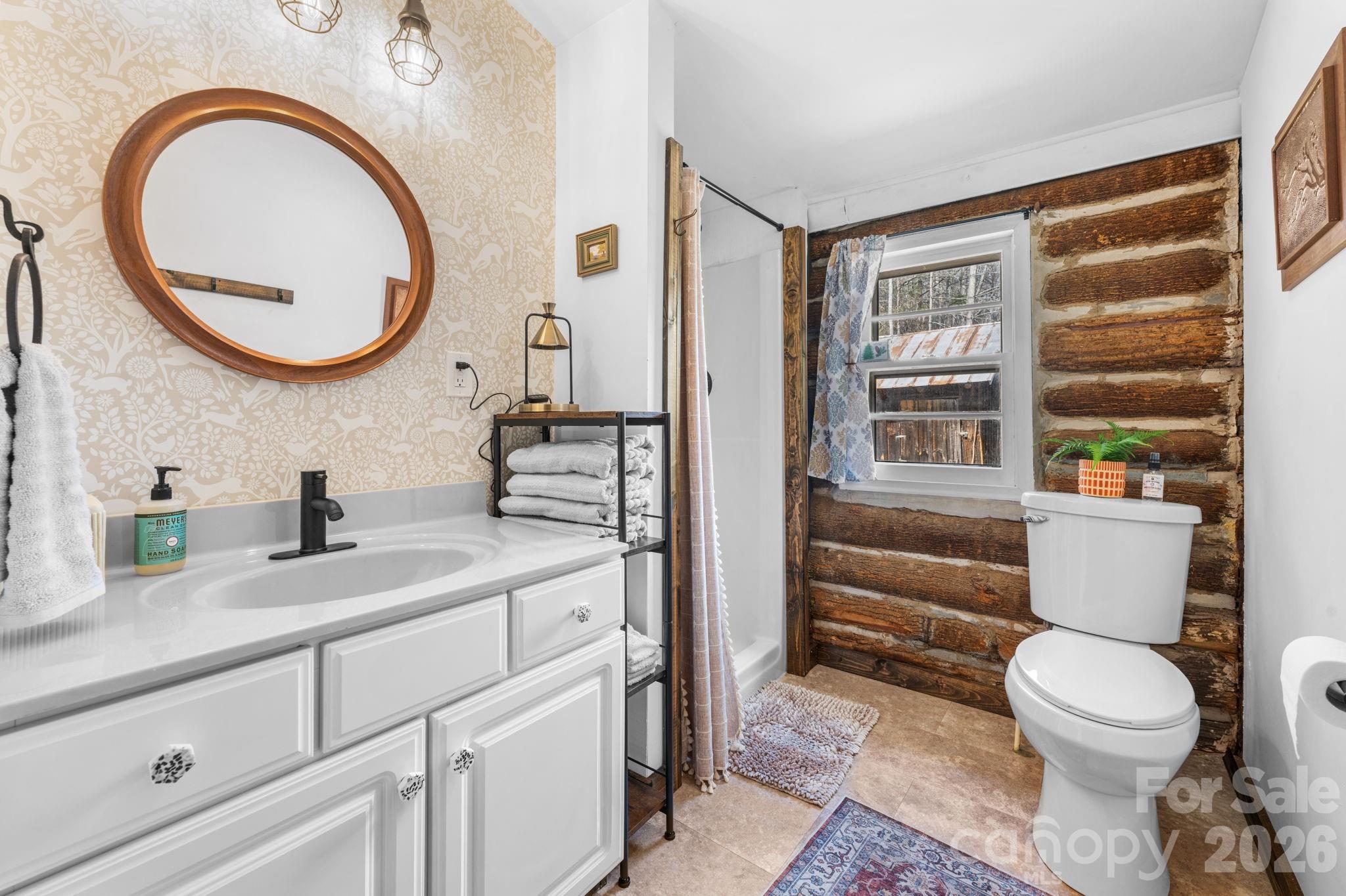 245 Davenport Road Spruce Pine, NC 28777 - Photo 12 of 25 a bathroom with a toilet a sink and a mirror