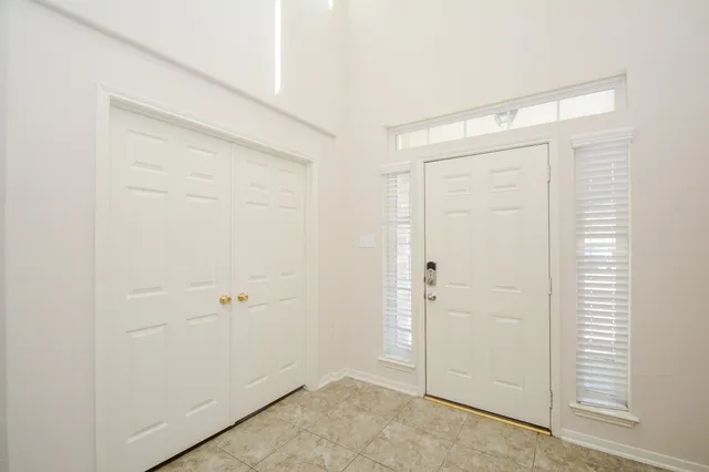 an empty room with closet