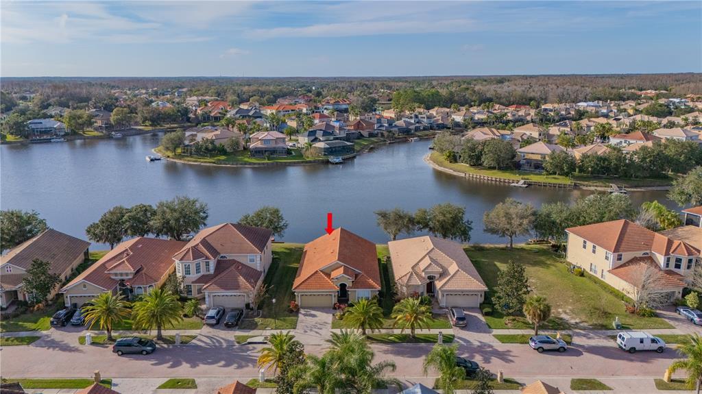 18028 Java Isle Drive Tampa, FL 33647 - Photo 8 of 53 an aerial view of residential houses with outdoor space and lake view