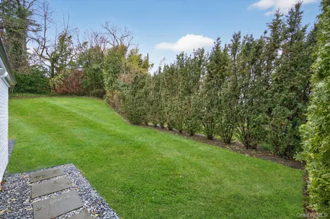 a view of a yard with a tree