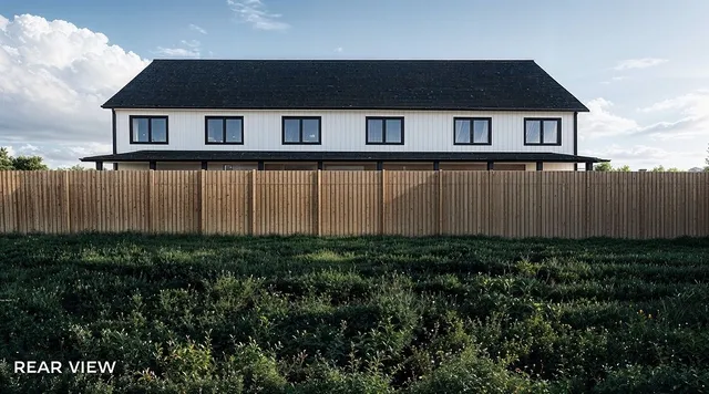 a house view with a backyard space