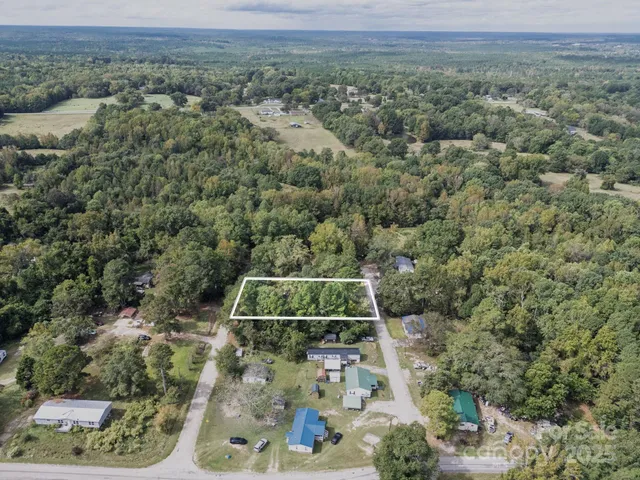 a view of a city with lush green forest