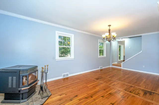 a view of a livingroom with a fireplace