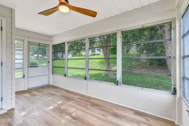 a view of an entryway with a window