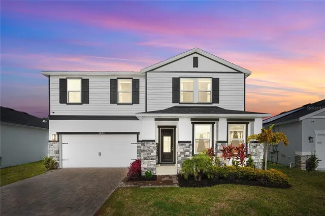 an aerial view of a house