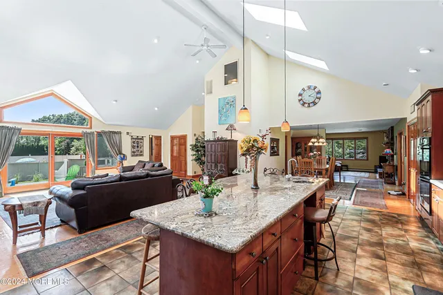 a view of a dining room and livingroom view