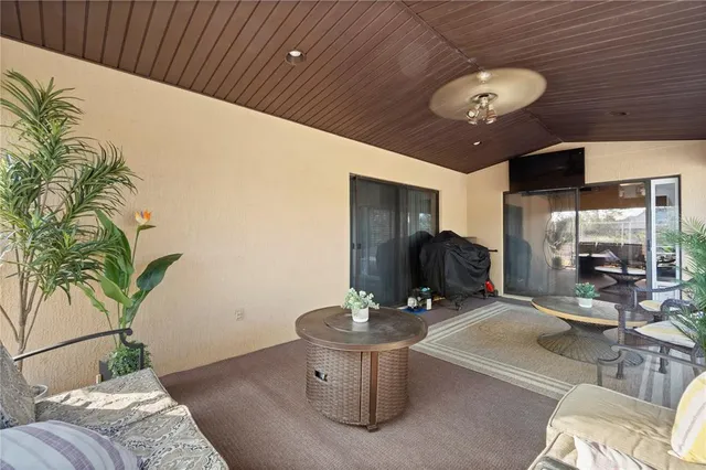 an aerial view of a house having yard