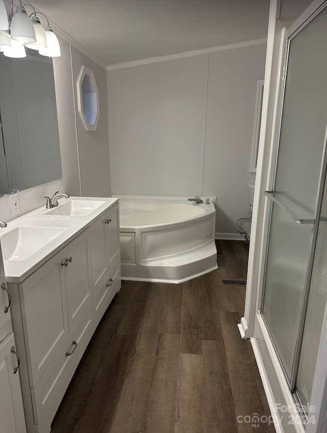 1770 Dark Corner Road Rutherfordton, NC 28139 - Photo 16 of 26 a bathroom with a double vanity sink a toilet and a mirror