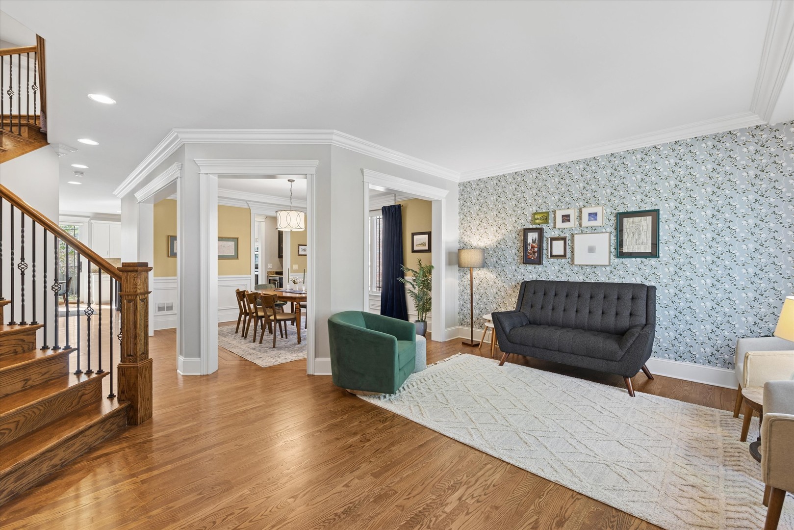 700 Swain Avenue Elmhurst, IL 60126 - Photo 3 of 33 a living room with furniture and a wooden floor