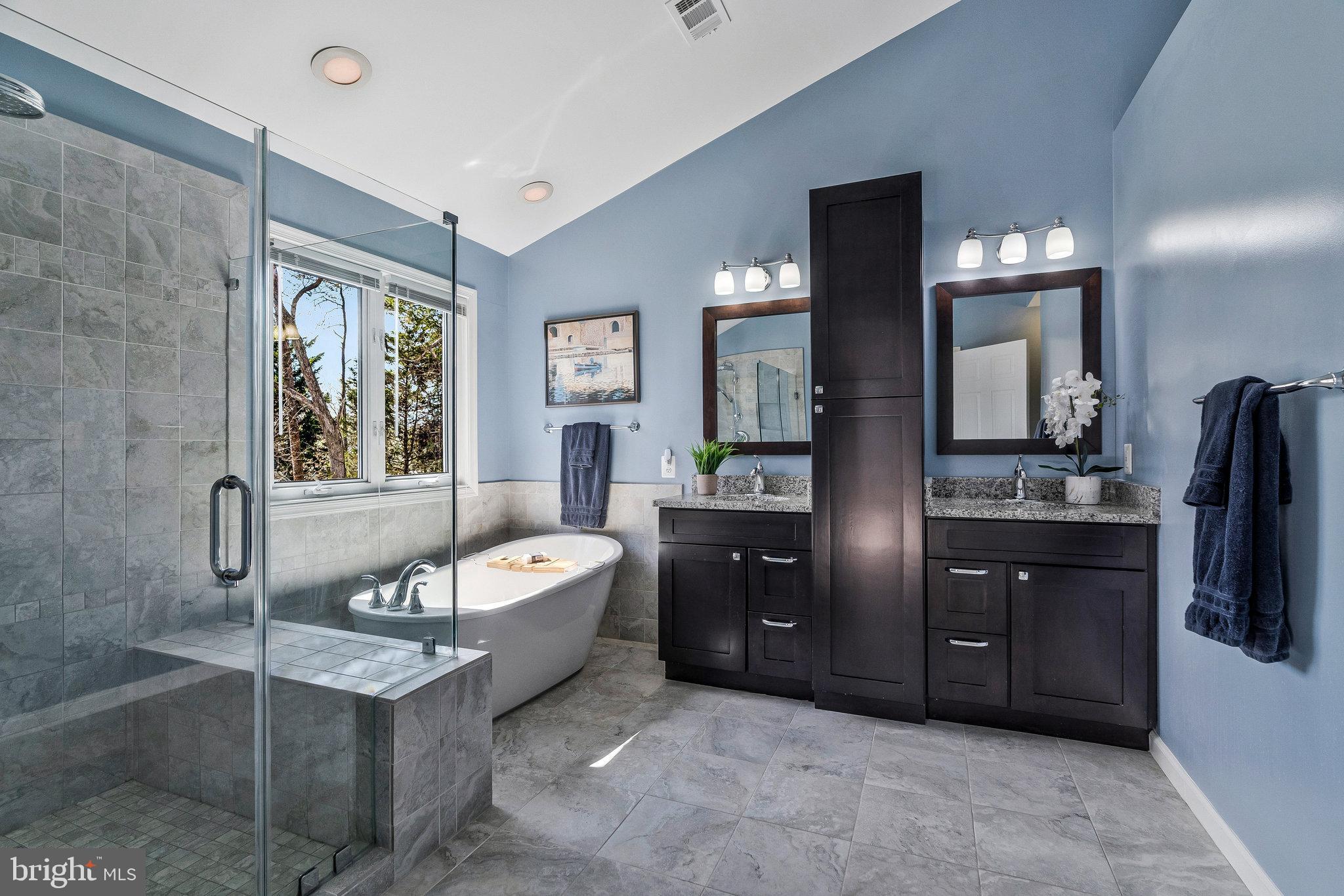 46865 Backwater Drive Sterling, VA 20164 - Photo 30 of 53 a spacious bathroom with a tub sink and mirror