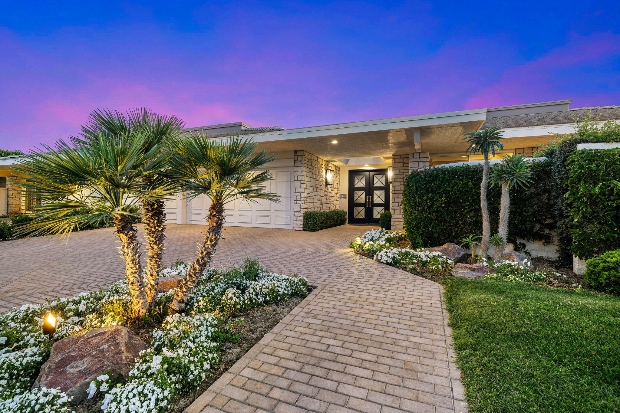 74 Mayfair Drive Rancho Mirage, CA 92270 - Photo 48 of 64 Front with paver driveway