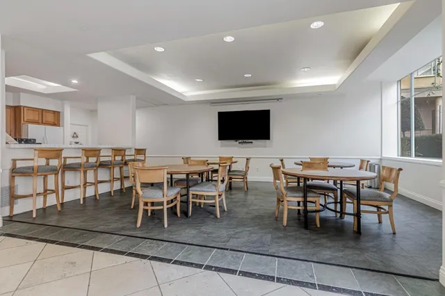 a view of a building with a street