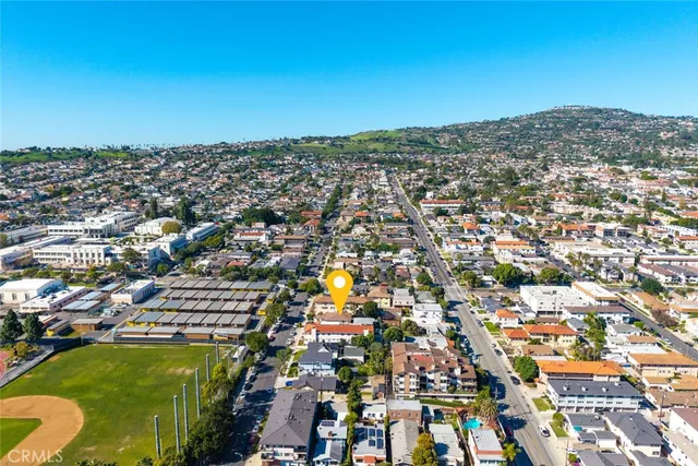 an aerial view of a city