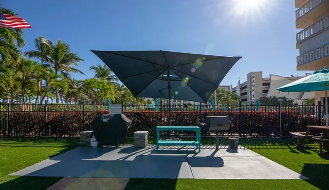 an outdoor space with patio