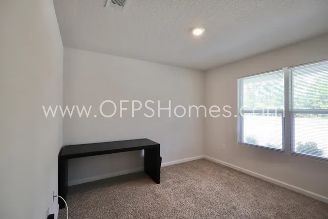 a hallway with window