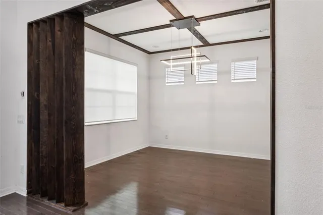 a view of a room with rack on the wall