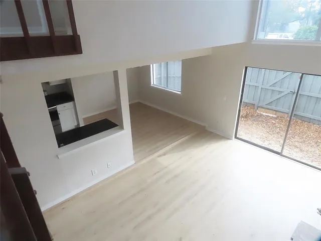 a view of a furniture in a room