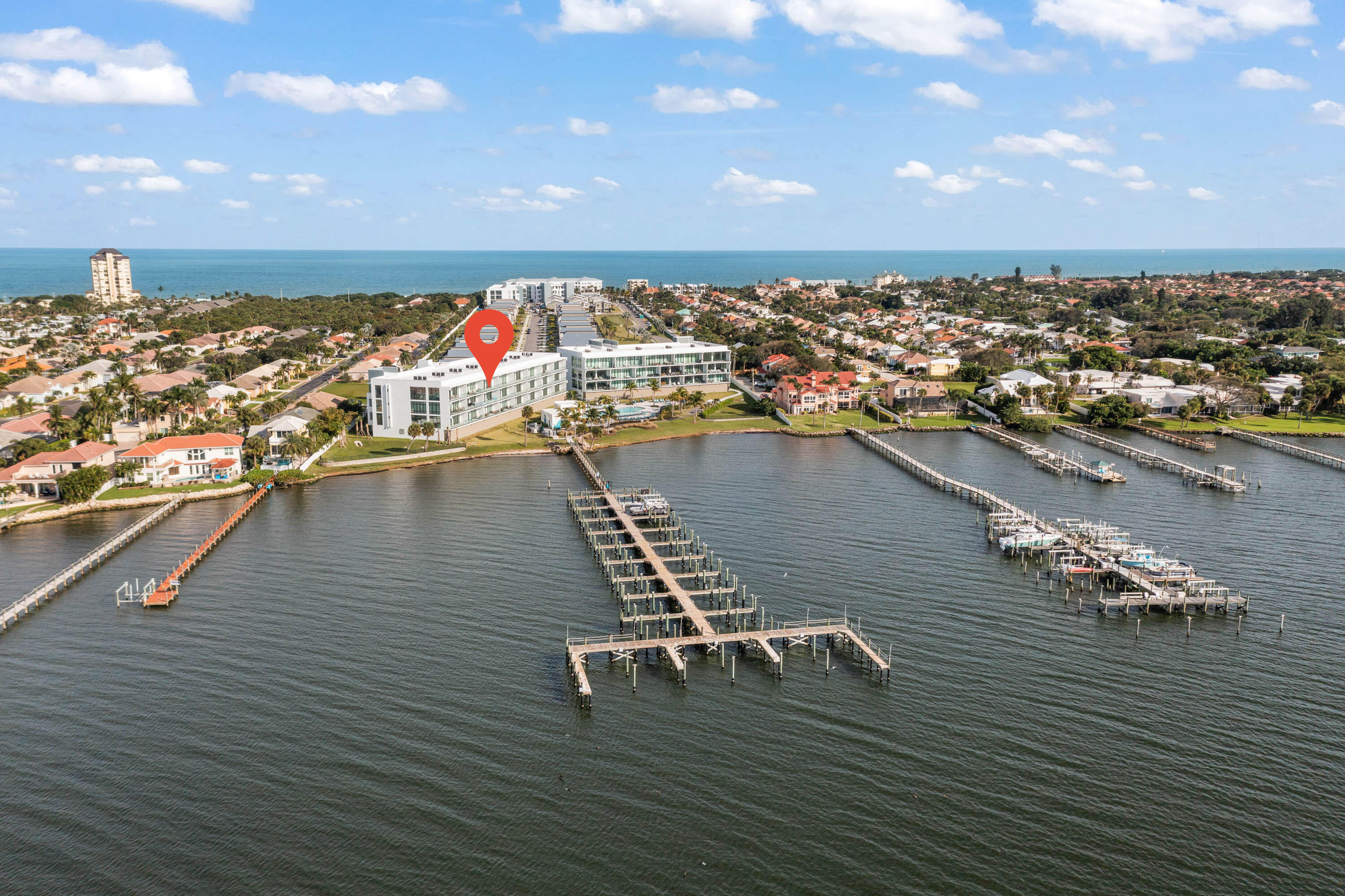 225 Strand Drive, Unit 406 Melbourne Beach, FL 32951 - Photo 47 of 49 a view of an ocean with city view