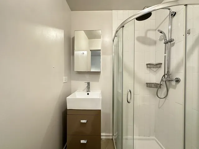 a bathroom with a shower