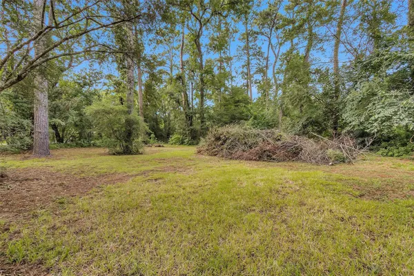 a view of a field with trees