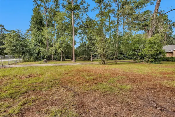 a view of outdoor space with trees all around
