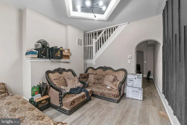 a living room with furniture