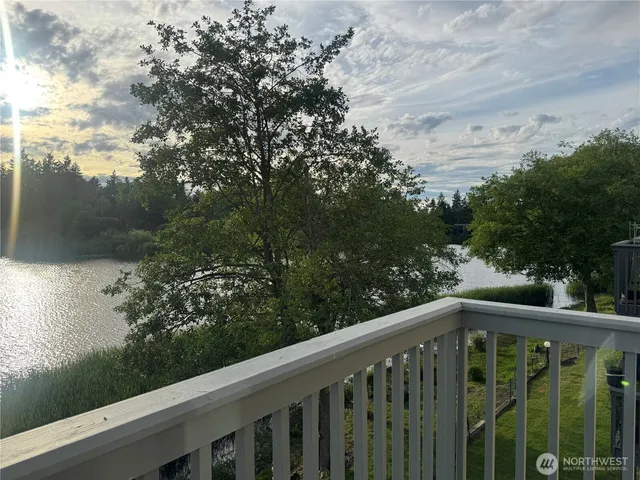 a view of a balcony with an outdoor space