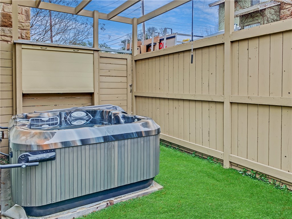 4120 Valley View Road, Unit A Austin, TX 78704 - Photo 18 of 18 Hot tub with privacy screen