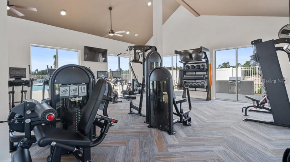 3012 Ella Way St. Cloud, FL 34771 - Photo 35 of 56 a room with lots of gym equipment and windows