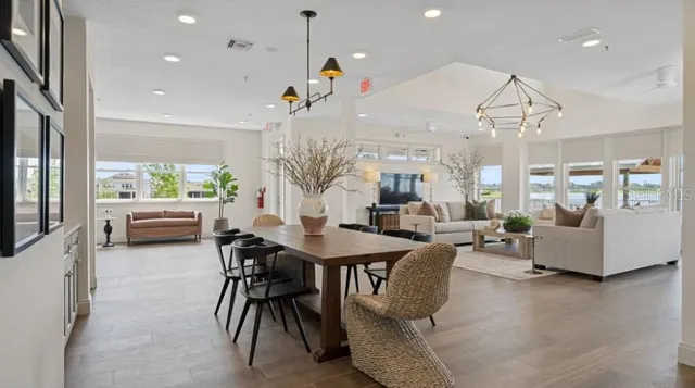 a view of an outdoor space and swimming pool