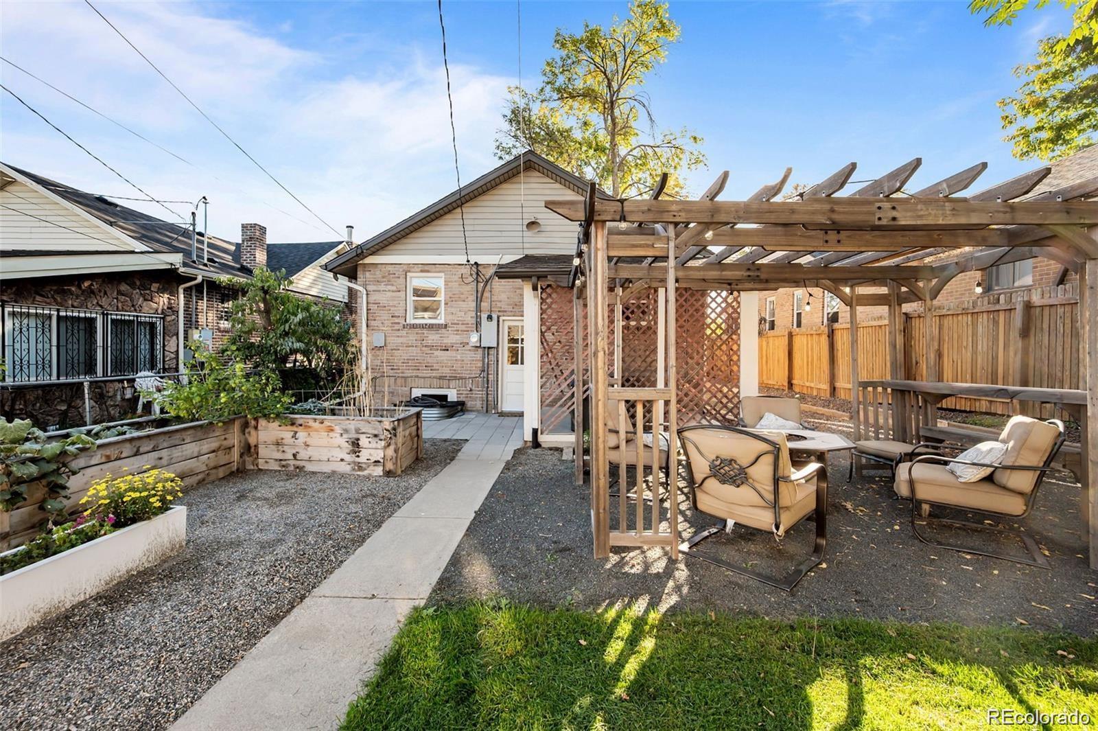 3649 Garfield Street Denver, CO 80205 - Photo 24 of 30 a view of a dinning table and chairs in patio of the house