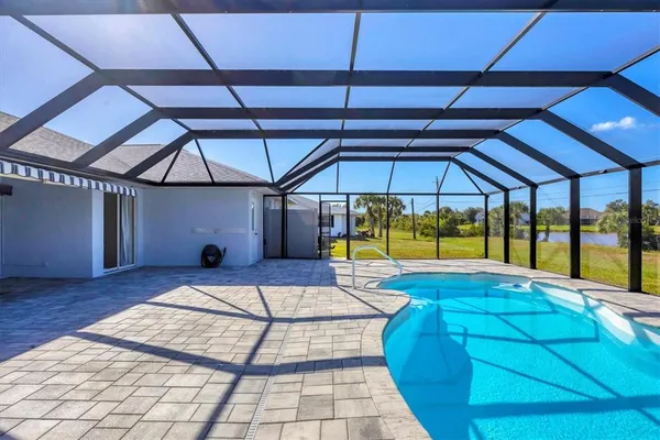 a view of a lake from a yard